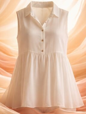 Wet Seal Sheer Chiffon Top Off White Size Medium